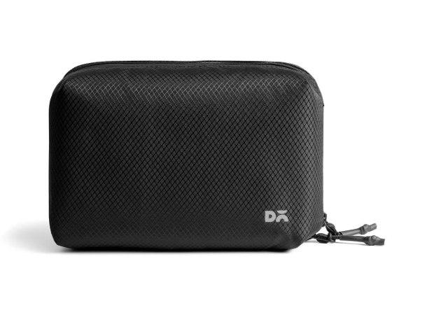 DailyObjects Black Ripstop Vault Tech Organiser | Travel Digital Accessories Storage Bag | Portable Gadget Organizer Case | Regular Zippered Tech Kit Organizer Pouch for Memory Cards - Small