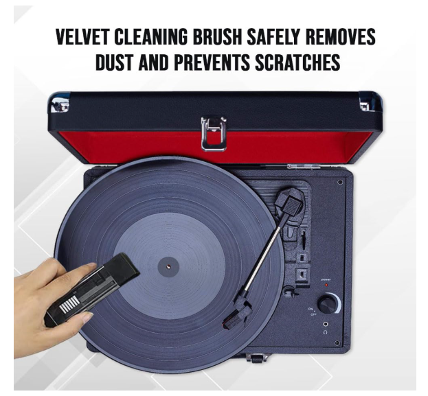 CLAW R04A Vinyl Record Cleaning Kit (4 in 1) - Velvet Brush Cleaner, Small Brush, Carbon Fiber & 10 ML Cleaning Solution for Vinyl Record Turntable Player - Image 2