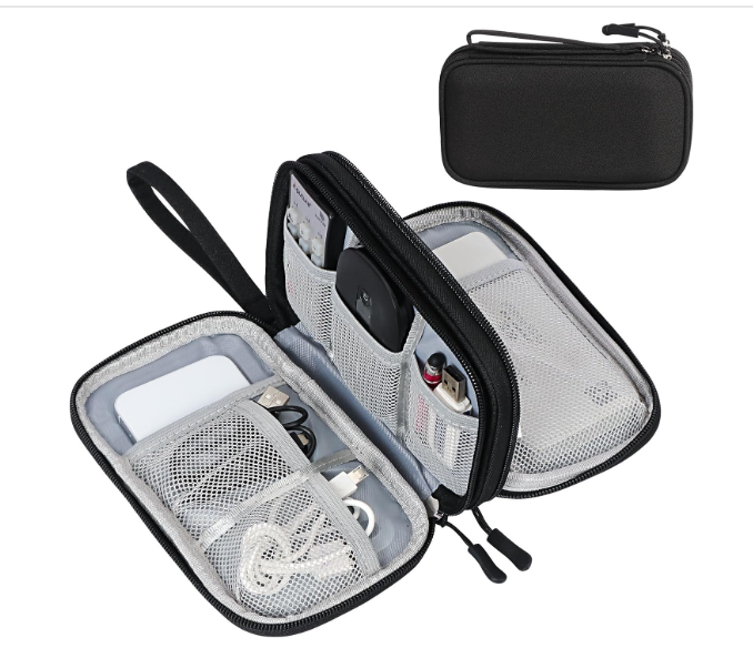 SaleOn 8.3x5 Inch Tech Pouch Organizer with 1 Year Warranty – Portable Storage Organizer for USB Cable, Charger, Earphone, Power Bank, Hard Disk & Digital Gadgets, Travel Mobile Bag for Men