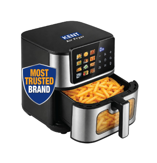 KENT Digital Air Fryer 9L| 2200W |Bake,Grill&Roast|Up to 80% Less Oil Usage| 12 Preset Menu |Digital Display & Touch Control Panel |Glass Window with in built Light|Dual Heating Element at Top &Bottom