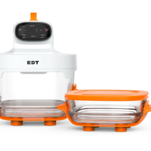 EDT Luma ZERO COATING PureGlass™ Air Fryer Oven | 4.5L + 2.5L Dual Bowl | NutriRetain™ | 6-in-1 Multi Function | 100% Toxin Free No Ceramic, PFAS, PTFE, PFOA | 1500W (Orange 4.5L + 2.5L)