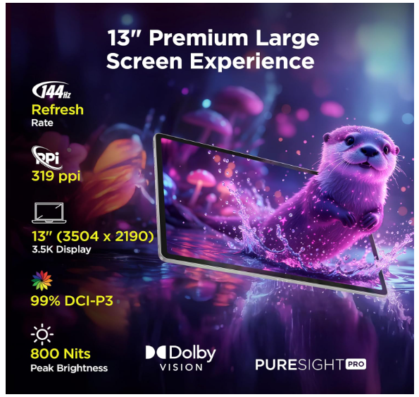 Lenovo Idea Tab Pro Gen 2 with Pen Plus {Smartchoice} 13" Display, 3.5K Resolution, 144Hz Refresh | 8GB, 256GB | Snapdragon 8s Gen 4 | 10200mAh, 4 JBL Speakers, USB 3.0 with DP-Out, Wi-Fi 7, Luna Grey - Image 2