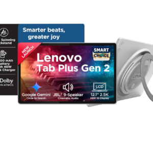 Lenovo Tab Plus Gen 2 {Smartchoice} with JBL 9-unit Speaker System, Wifi only, 12.1" 2.5K Display, 800nits Peak Brightness |8GB RAM + 256GB ROM (Expandable upto 2TB), MediaTek Dimensity 7400| 10200mAh