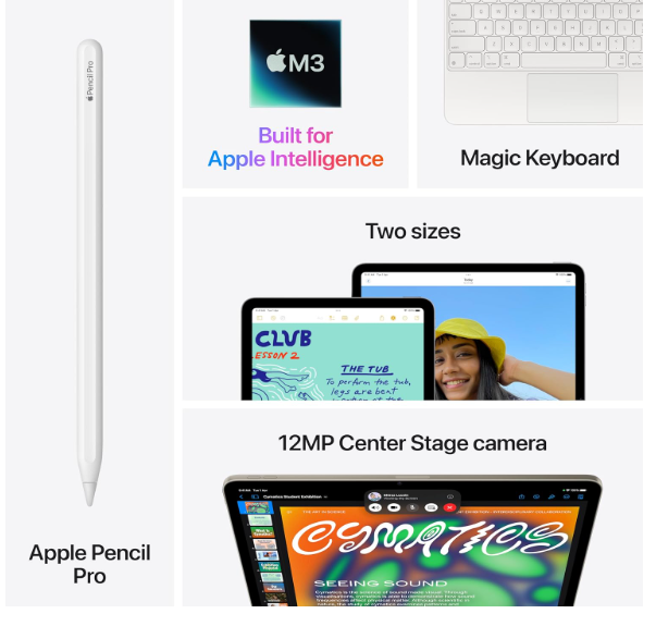 Apple iPad Air 13″ with M3 chip: Built for Apple Intelligence, Liquid Retina Display, 1TB, 12MP Front/Back Camera, Wi-Fi 6E, Touch ID, All-Day Battery Life — Starlight - Image 2