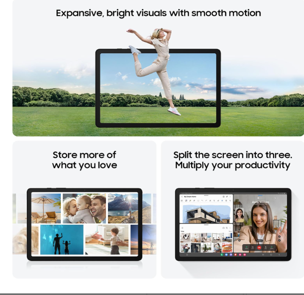Samsung Galaxy Tab A9 22.10 cm (8.7 inch) Display, RAM 4 GB, ROM 64 GB Expandable, Wi-Fi+4G, Tablet, Gray - Image 2