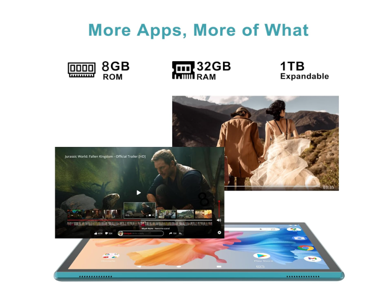 10 Inch Android Tablet with Android Stylus Case 15 Tablets 8GB RAM 32GB ROM Supports 1TB Expansion 6000mAh 10.1 Inch IPS HD Touch Screen 2MP + 8MP Dual Camera - Image 2