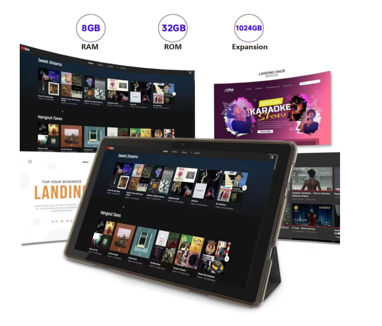 10 inch android tablet with stylus case android 14 tablets 6GB RAM 32GB ROM support 1TB expansion 6000mAh battery 10.1 inch IPS HD touch screen 2MP+8MP camera - Image 2
