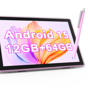 NOVOJOY 10 Inch Android Tablet with Case and Stylus Tablet with USB Port Android Tablet 15 2.0GHZ 2MP + 8MP Dual Camera 6000mAh 12GB RAM (4GB + 8GB Expansion) + 64GB ROM 5Gwifi6 Tablets