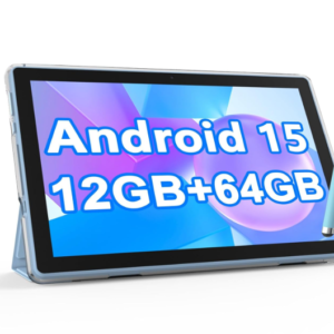 NOVOJOY 10 Inch Android Tablet with Case and Stylus Tablet with USB Port Android Tablet 15 2.0GHZ 2MP + 8MP Dual Camera 6000mAh 12GB RAM (4GB + 8GB Expansion) + 64GB ROM 5Gwifi6 Tablets