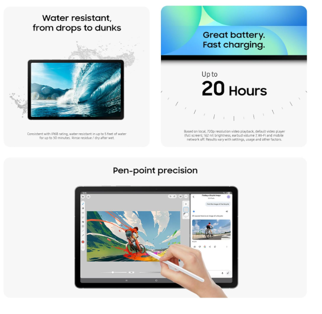 SAMSUNG Galaxy Tab S10 FE 10.9”128 GB Android Tablet,(T-Mobile Network),IP68 Water & Dust-Resistant,Long Battery Life,Powerful Processor,S Pen, 13MP Camera,Lightweight Design,US Version, 2025, Gray - Image 2