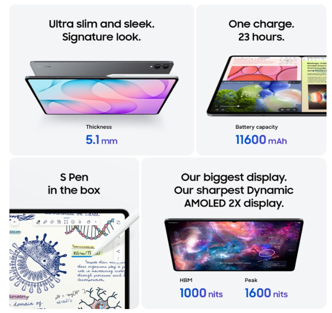 Samsung Galaxy Tab S12 Ultra, 14.6-inch Dynamic AMOLED 2X Display, 12GB RAM, 256GB Storage, Wi-Fi, Quad Speakers, Hexagonal S Pen Included, Gray, AI Enabled - Image 2