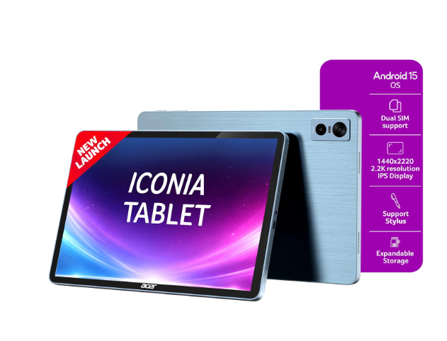 Acer Iconia Tab11 | 11.45" | 2.2K IPS Display, 450 Nit | Quad Speakers | 8GB + 128GB (Expandable) | Wi-Fi + (Calling) | Fingerprint Reader| Slim Metal Body|