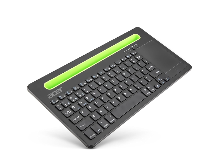 Acer SwiftConnect Multi-Device Wireless Rechargeable Keyboard with Cradle & Touchpad | Dual Channel Switch | Compact & Quiet | Works with Windows, Mac, Laptop, Desktop, Tablet, Smartphone, Notebook