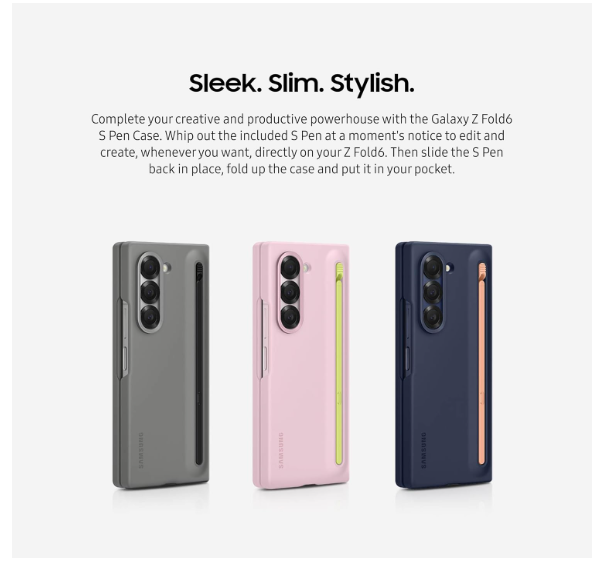 Samsung Galaxy Z Fold 6 S Pen Phone Case, Protective Cover with Built-in S Pen Holder Slot, Click to Release, US Version, EF-OF95PCNEGUS, Navy - Image 3