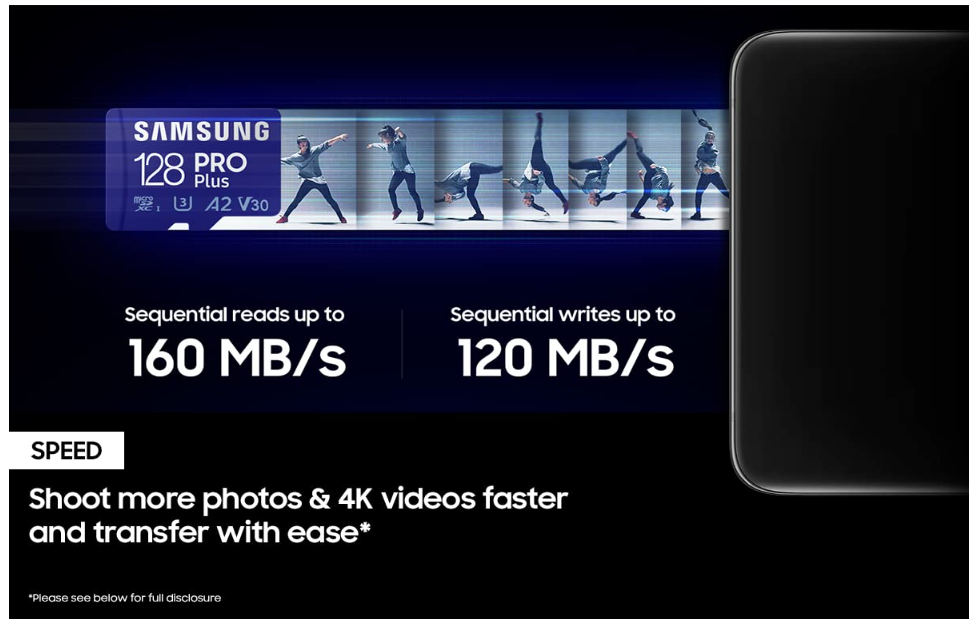 SAMSUNG Pro Plus Micro SD Memory Card + Adapter, 128GB microSDXC, Up to 160MB/s UHS-I, U3, A2, V30Full HD & 4K UHD, Expanded Storage for Phone, Gaming, Tablet, MB-MD128KA/AM - Image 2