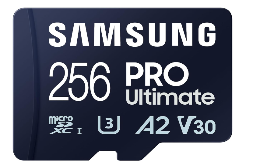 Samsung PRO Ultimate microSD Memory Card + Adapter, 256GB microSDXC, Up to 200 MB/s, 4K UHD, UHS-I, Class 10, U3,V30, A2 for Action Camera, Drone, Gaming, Phones, Tablets, MB-MY256SA/WW