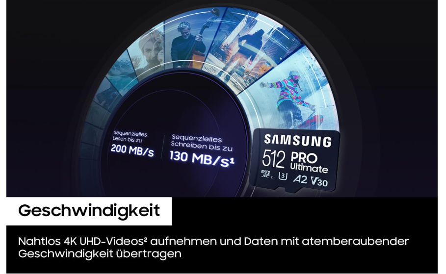 Samsung PRO Ultimate microSD Memory Card + Adapter, 256GB microSDXC, Up to 200 MB/s, 4K UHD, UHS-I, Class 10, U3,V30, A2 for Action Camera, Drone, Gaming, Phones, Tablets, MB-MY256SA/WW - Image 2