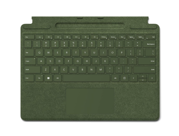 Microsoft Surface Pro Signature Keyboard, Backlit Keys and Large Trackpad, Durable and Smooth Alcantara Material, Forest Colour