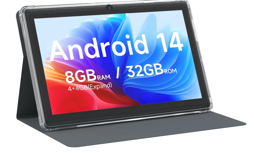 CUPEISI Android 14 Tablet, 7" Tablet, 8GB RAM + 32GB ROM/1TB Expandable Tablet, 1.6GHz Quad-Core Processor, 1024x600 IPS HD Touchscreen, 5MP Camera