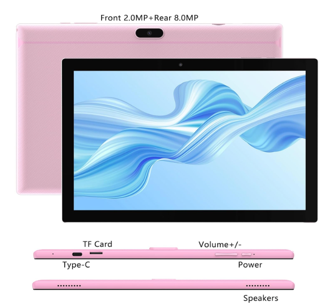 Android 14 10 Inch 2 in 1 Tablet with Keyboard, Mouse, Case, Stylus, 8GB RAM, 64GB ROM/1TB Expandable, 1.8Ghz Quad-core Processor, 1280*800 HD Touch Screen, 8MP Camera, 5G Wi-Fi 6 - Image 2