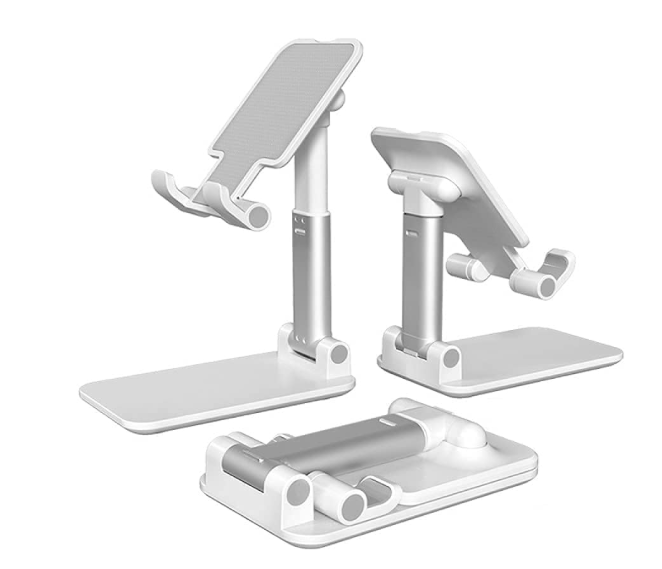 DOMO nMount T24 Universal Telescopic Mount for Tablet PC and Mobile Phone, Mobile Holder, Adjustable & Foldable Stand, Aluminum Stand Holder for Mobile Phone and Tablet T24 (Silver) - Image 2