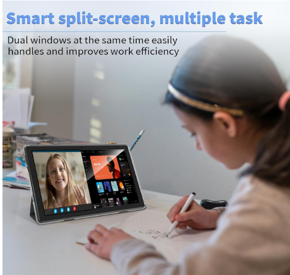 ECOPAD Android 13 Tablet 2023 - 10 Inch With 6GB RAM, 64GB ROM, 1TB Expanded, Quad-Core, 2 in 1 With Keyboard Mouse, Wi-Fi 6, Bluetooth, GMS Certified IPS Touch Screen - Black Set - Image 2