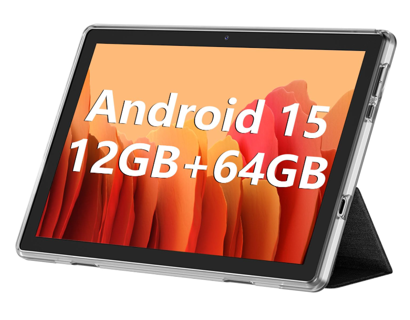Android tablet, 10.1 inch Android 14 tablet, 6 GB RAM 64 ROM 1 TB expansion, IPS HD touch screen 1280 x 800, 6000 mAh battery, Bluetooth, dual camera, GMS, WiFi (black)