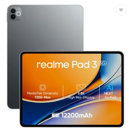 realme Pad 3 with Biggest Battery in Segment 8 GB RAM 128 GB ROM 11.6 inch with Wi-Fi Only Tablet (Space Grey)