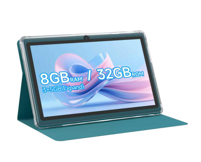 PEICHENG 7 in Android 14.0 Tablet, 8GB RAM (3+5 Expansion) + 32GB ROM Tablets, Dual Camera, 1024x600 IPS Display, 1TB Expand, Tablet with Case, Navy Blue