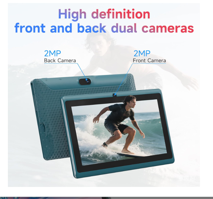 PEICHENG 7 in Android 14.0 Tablet, 8GB RAM (3+5 Expansion) + 32GB ROM Tablets, Dual Camera, 1024x600 IPS Display, 1TB Expand, Tablet with Case, Navy Blue - Image 2