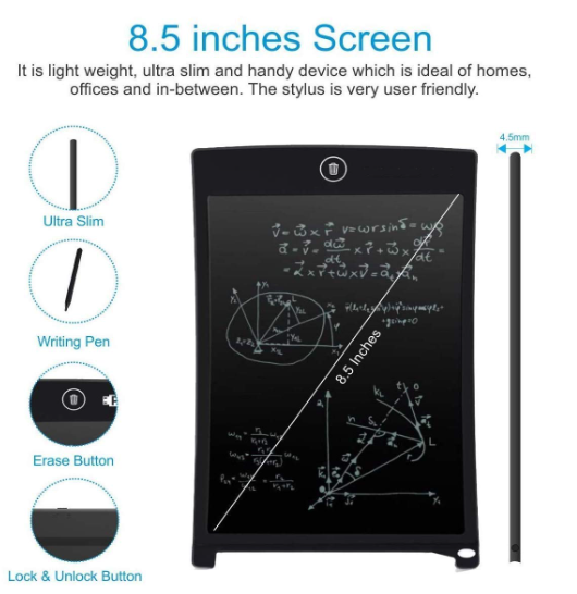 Storio Kids Toys LCD Writing Tablet 8.5Inch E-Note Pad Best Birthday Gift for Girls Boys, Multicolor (Pack of 2) - Image 2