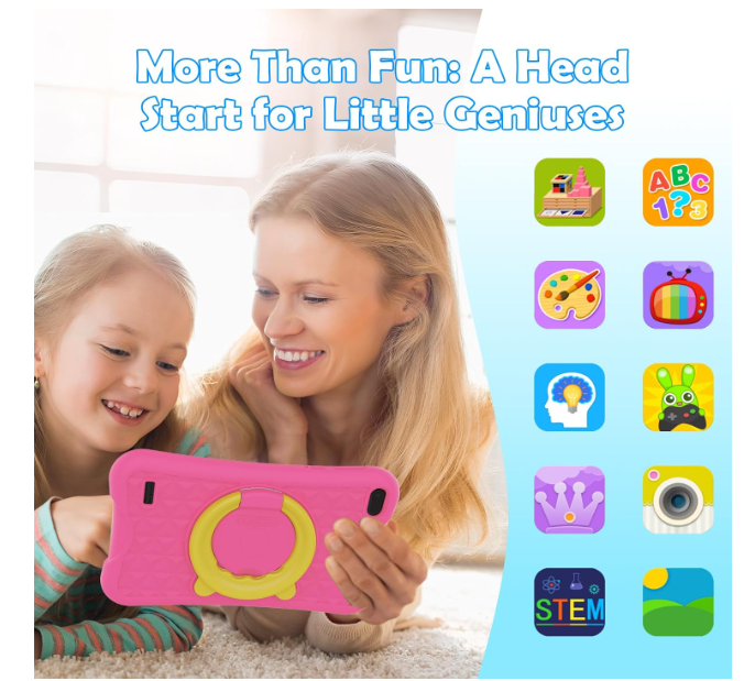 DigiLand 7 Inch Kids Tablet 3-8 Years, Android 13 Tablet for Kids, 4G+32GB to 128GB, Dual Camera Toddler, Best Electronic Tablet Gift for Kids, Shockproof - Image 2