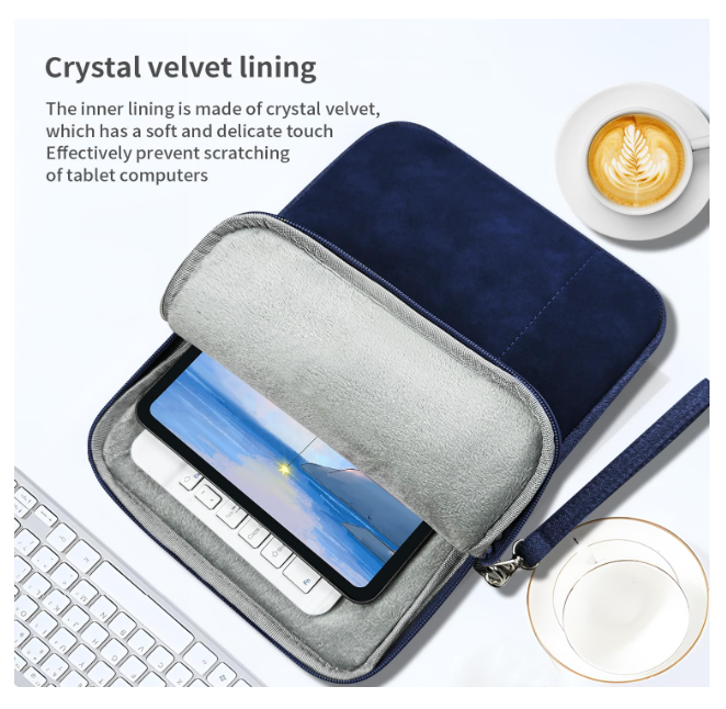 MOCA 13 Inch Tablet Sleeve Carrying Case for iPad Pro 12.9, Surface Pro 9/8/X, Galaxy Tab S9 Plus/S8 Plus, with Accessory Pocket (Navy Blue, 13 inch) - Image 2