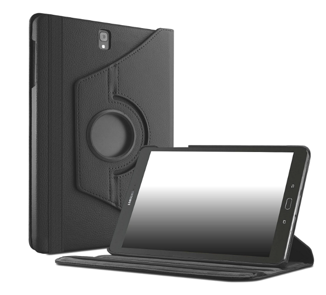 for Galaxy Tab S3 9.7 inch case MOCA 360 Degree Rotating Stand PU Leather Flip Cover Case for Samsung Galaxy Tablet Tab S3 9.7 inch SM - T820 T825 Flip Cover case (Black)