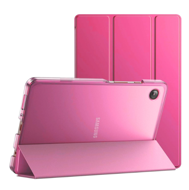 MOCA Cover for Samsung Galaxy Tab A11 8.7 inch/Tab A9 8.7 inch, Flip Stand Case with Transparent Back, Slim Magnetic Trifold Smart Cover, Shockproof Soft TPU Protective Tablet Case (Watermelon)