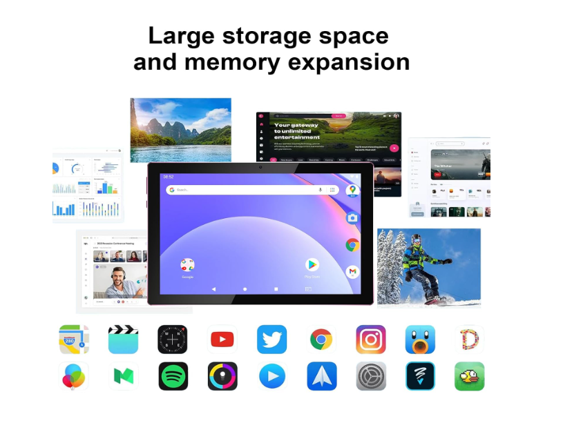 Android 15 Tablet, 10 Inch Tablets, 8GB RAM+32GB ROM/2TB Expandable, 2 in 1 Tablets with Keyboard Case, 1280x800 IPS Display Screen, 5G 6 Wi-Fi, Dual Camera, Battery - Image 2