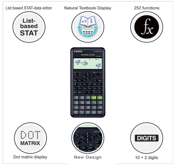 Casio FX-82ES Plus 2nd Edition - Non-Programmable Scientific Calculator, 252 Functions - Image 2