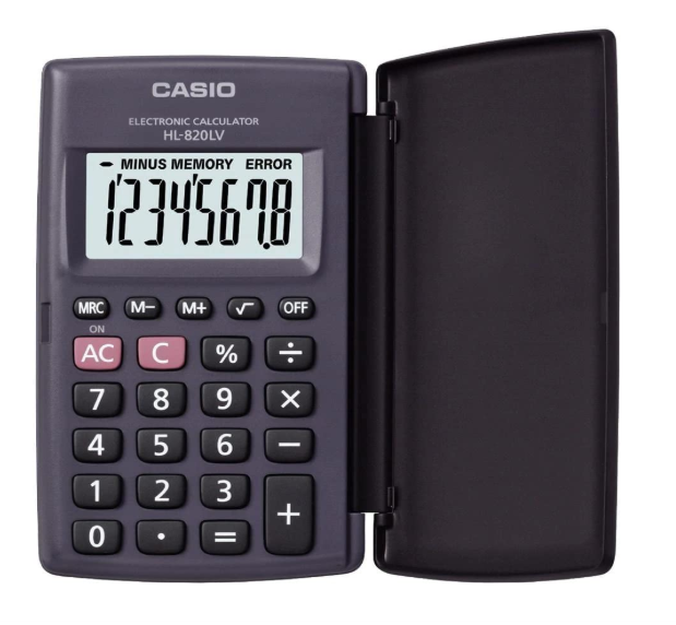 Casio HL820LV-BK Portable Calculator with Flip Cover