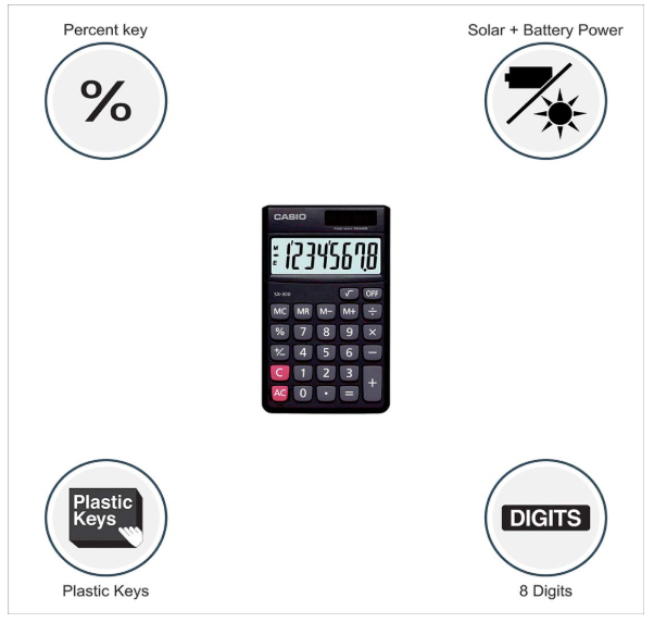 Casio SX-300-W Portable Calculator - Image 2
