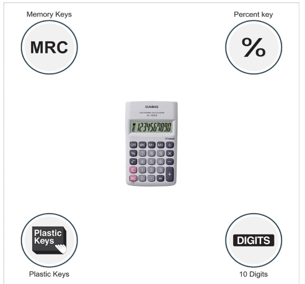 Casio HL-100LB Portable Calculator, 10 Digit - Image 2