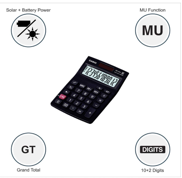 Casio MZ-12SA Desktop Calculator with Square Root and GT Key - Image 2