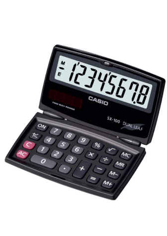 Casio SX-100-W Portable Calculator with Foldable Design