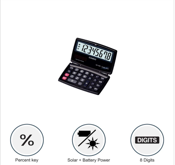 Casio SX-100-W Portable Calculator with Foldable Design - Image 2