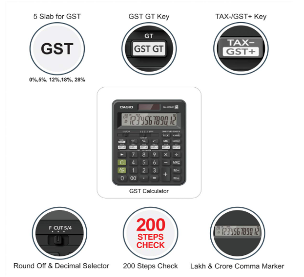 Casio MJ-120GST GST Financial Calculator (Black) - Image 2