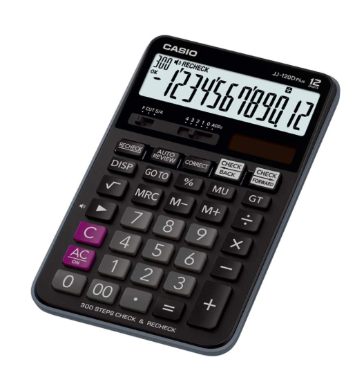 Casio JJ-120D Plus 300 Steps Check & Correct Desktop Calculator with On Display Indication of Active Constant (K)