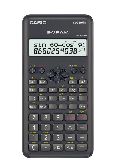 Casio Fx-350Ms 2Nd Gen Non-Programmable Scientific Calculator, 240 Functions and 2-Line Display, Black