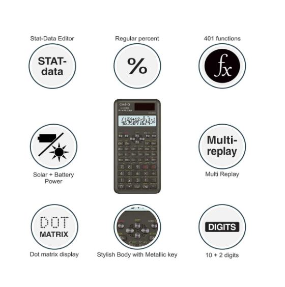 Casio FX-991MS 2nd Gen Non-Programmable Scientific Calculator, 401 Functions and 2-line Display - Image 2