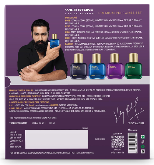 Wild Stone Perfume Gift Set for Men 4x30ml – Hero | King | Chief | Boss | Premium Grooming & Lifestyle Gift Set | Long Lasting Perfume for Men | Ideal Gift for Special Occasions Rakhi gift for man - Image 2