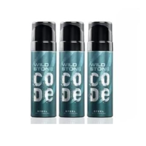 Wild Stone Code Steel Body Perfume for Men 120ml (Pack of 3)