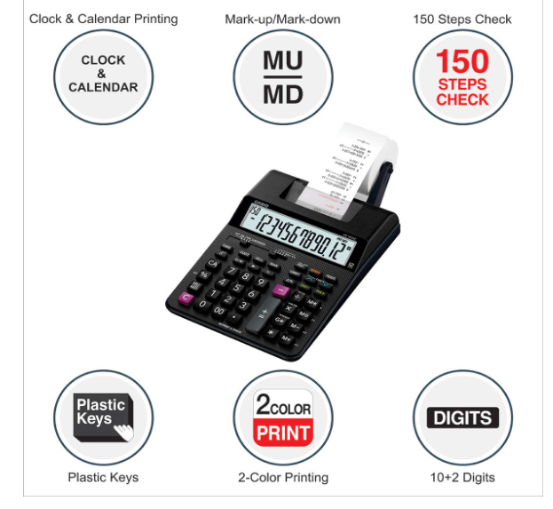 Casio HR-100RC-BK 150 Steps Check & Correct Printing Financial Calculator with Reprint Feature,Black - Image 2